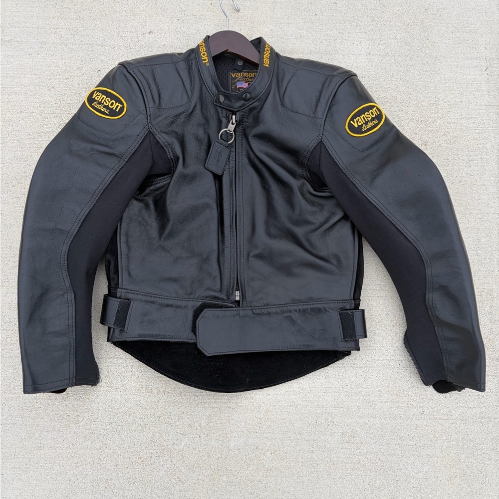 Vanson Black Leather Motorcycle Jacket